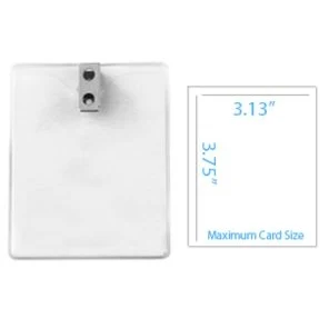 3.30" W x 4.30" H - Vertical Clear Vinyl Badge Holder (Blank) 1