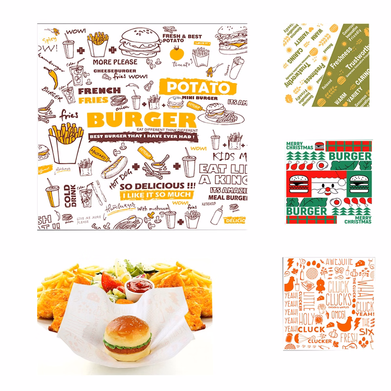 Oil-Resistant Paper Burger Wrapper