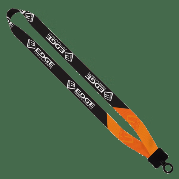 3/4" rPET Dye-Sublimated Waffle Weave Lanyard with Plastic Clamshell and O-