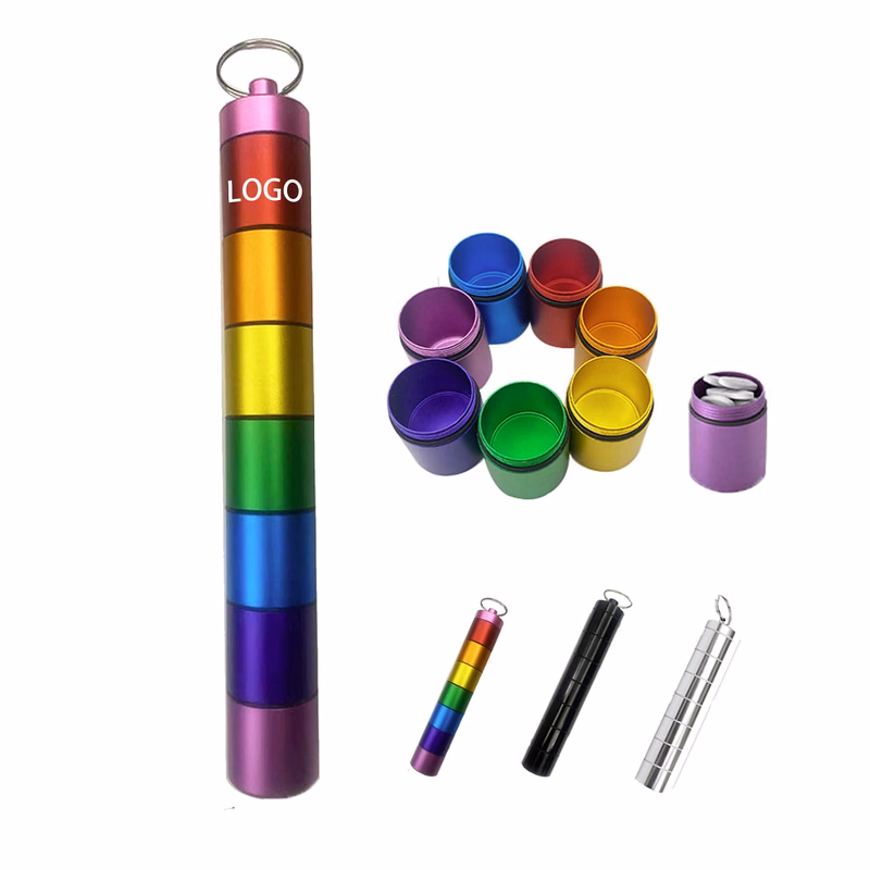 Aluminium Rainbow Pill Organizer 