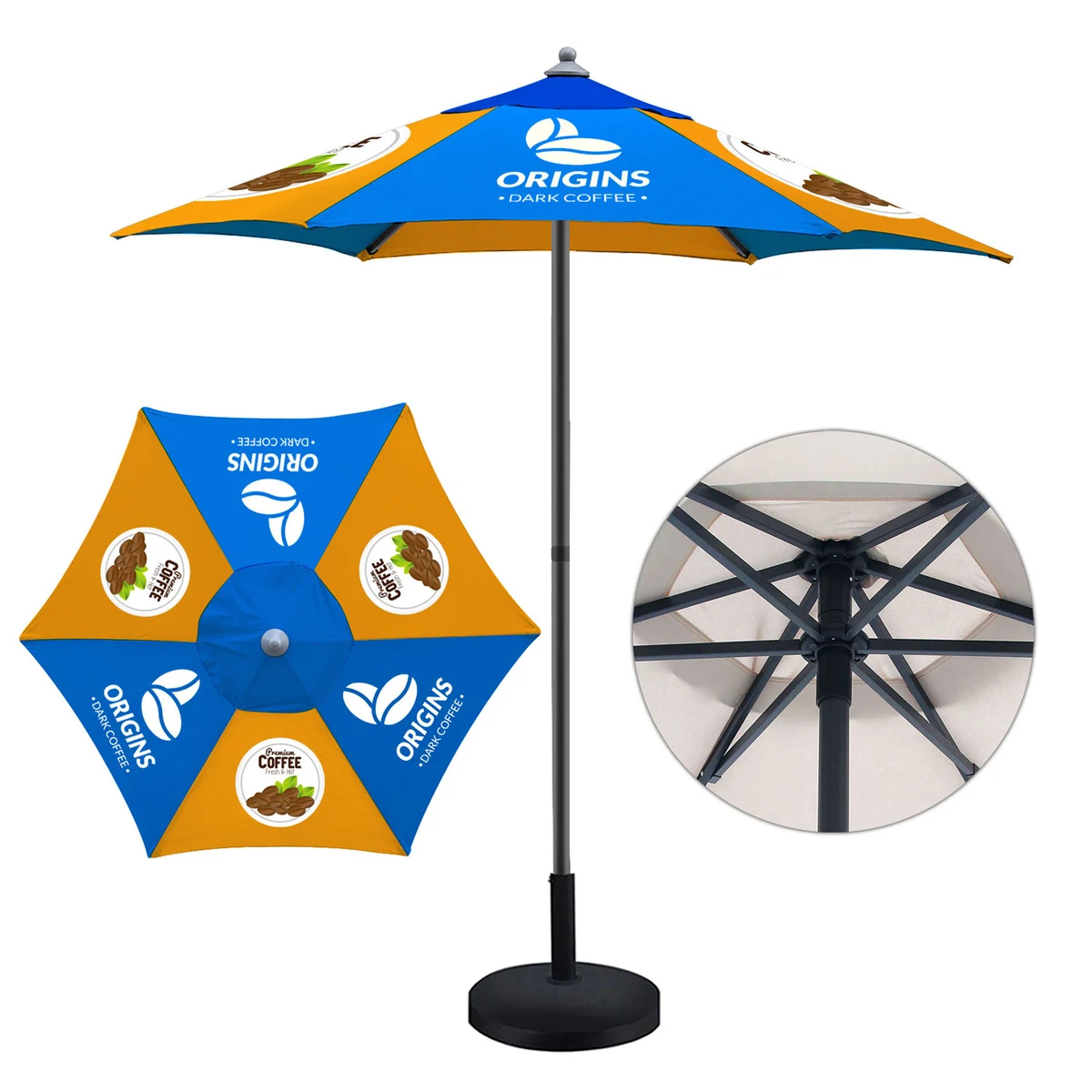7' Full Color Steel Market Umbrella 1
