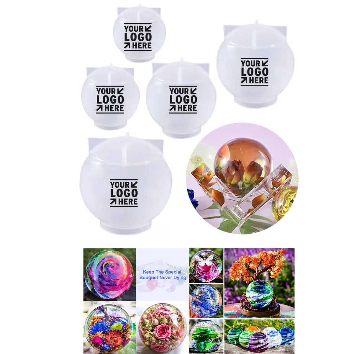 5 Pcs Sphere Resin Molds 1