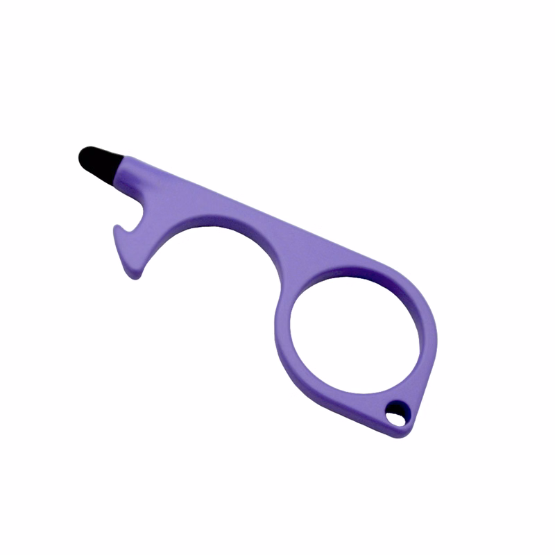 Zinc Alloy Touch Free Door Opener With Silicone Tip 3.1" Length X 1.14" Width X 0.15" He