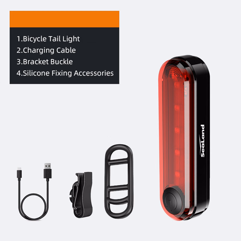 USB Rechargeable Bike Tail Light – High-Intensity Red LED Fits Bike, Helmet & Backpack
