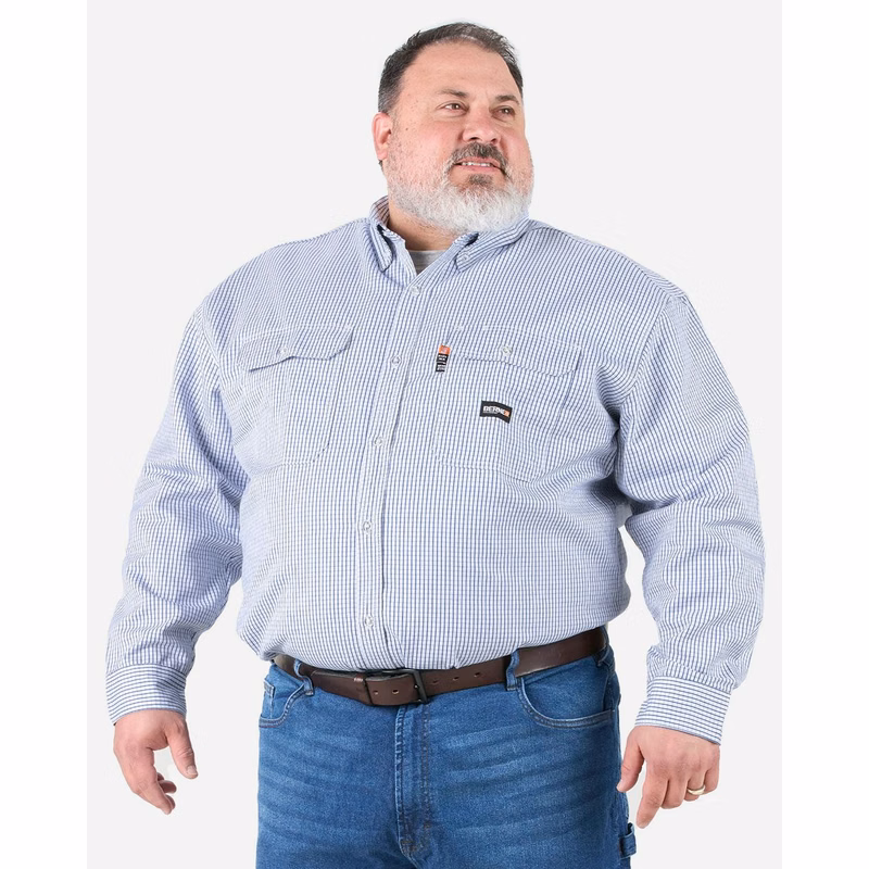 Men's Tall Flame-Resistant Down Plaid Work Shirt - FRSH21T