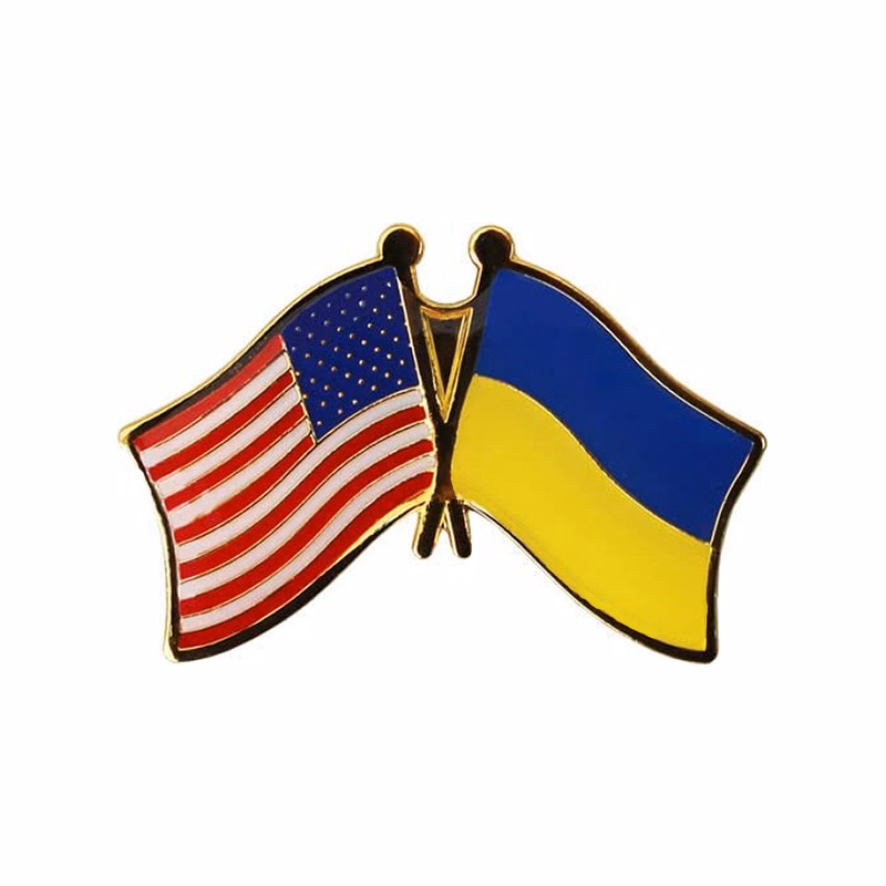 USA and Ukraine Flag Pin