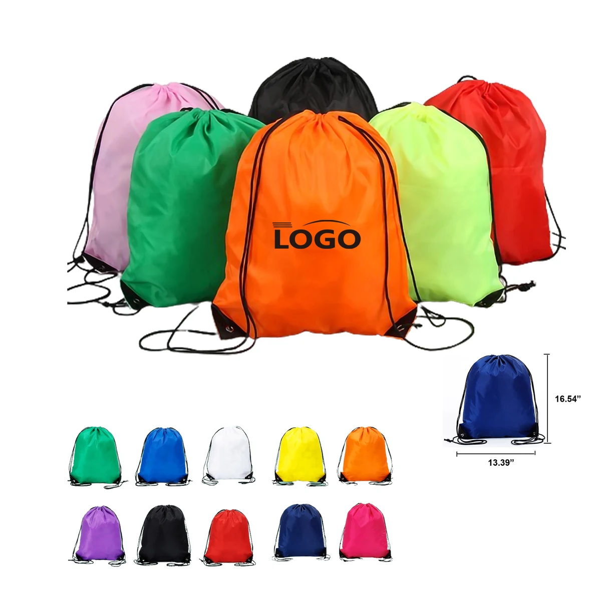 MOQ50 Classic Cinch Up Drawstring Backpack 1