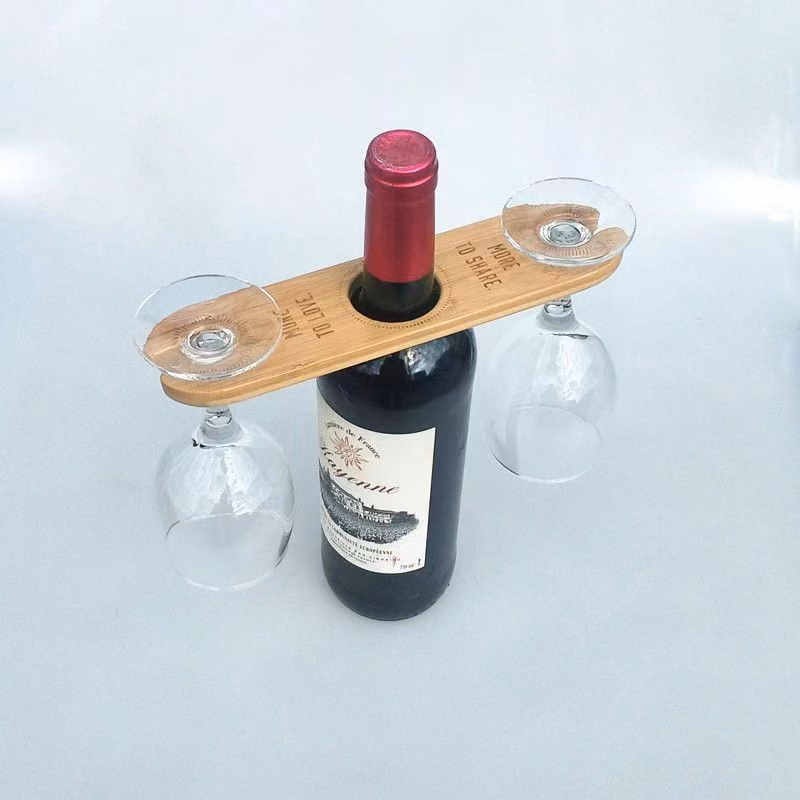 Wood Products Wine Bottle And Glass Holder Goblet Racks