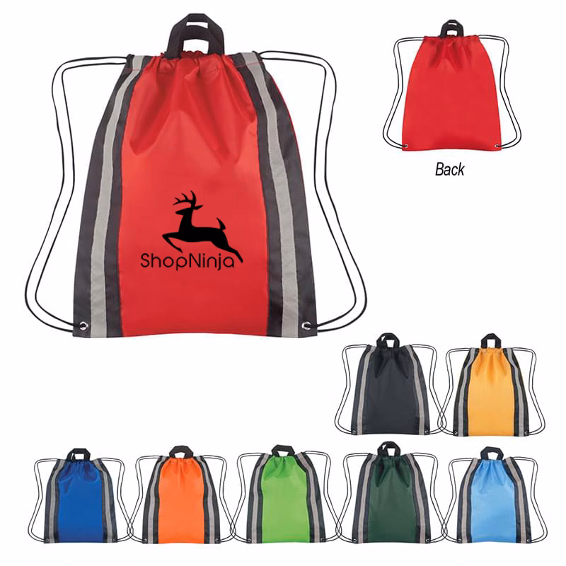 Reflective Drawstring Knapsack