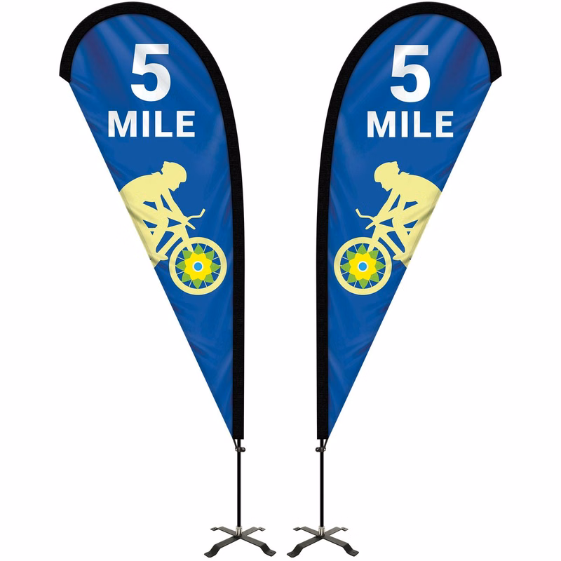 6' Portable Double Sided Teardrop Kit with Cross Base