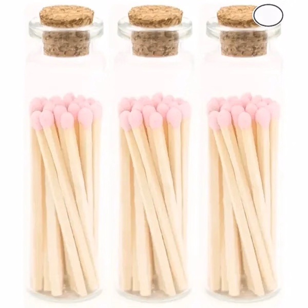 Custom Decorative Wooden Safety Matches 2.95 Inch Length Striker Bottle — Gift Set