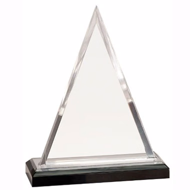 8" SILVER TRIANGLE IMPRESS ACRYLIC TROPHY