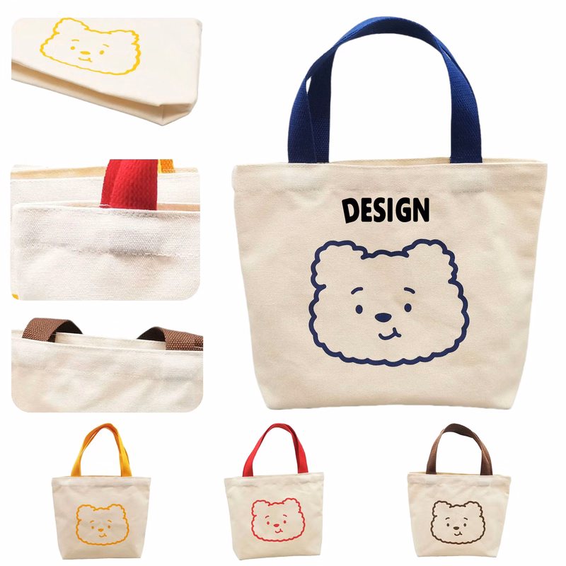Compact Cotton Convenient Carry Lunch Tote