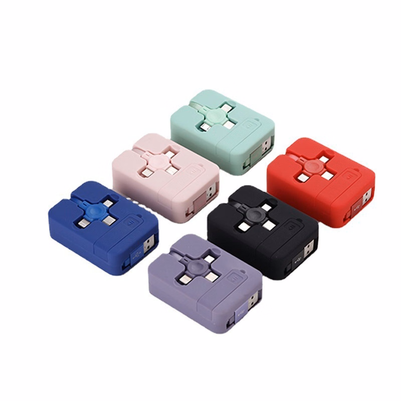 Retractable 3-in-1 USB Data Charger Cable With Phone Stand