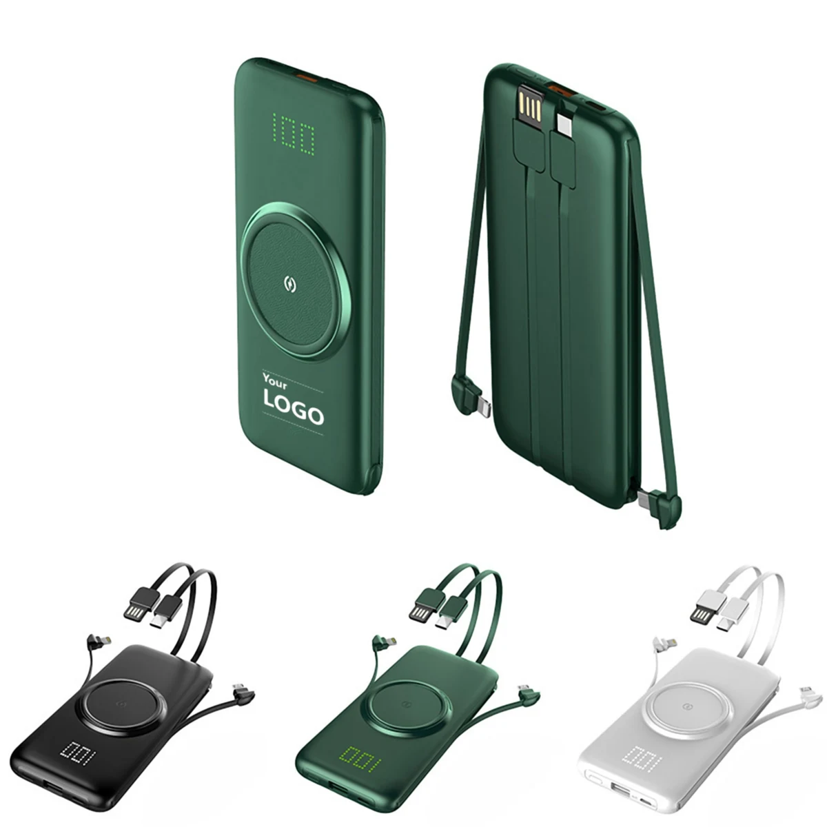 20,000mAh 5-in-1 Wireless Power Bank with Built-in Cable 1