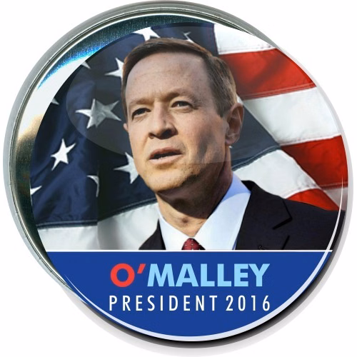 O'Malley, President, 2016, American Flag, Political Button