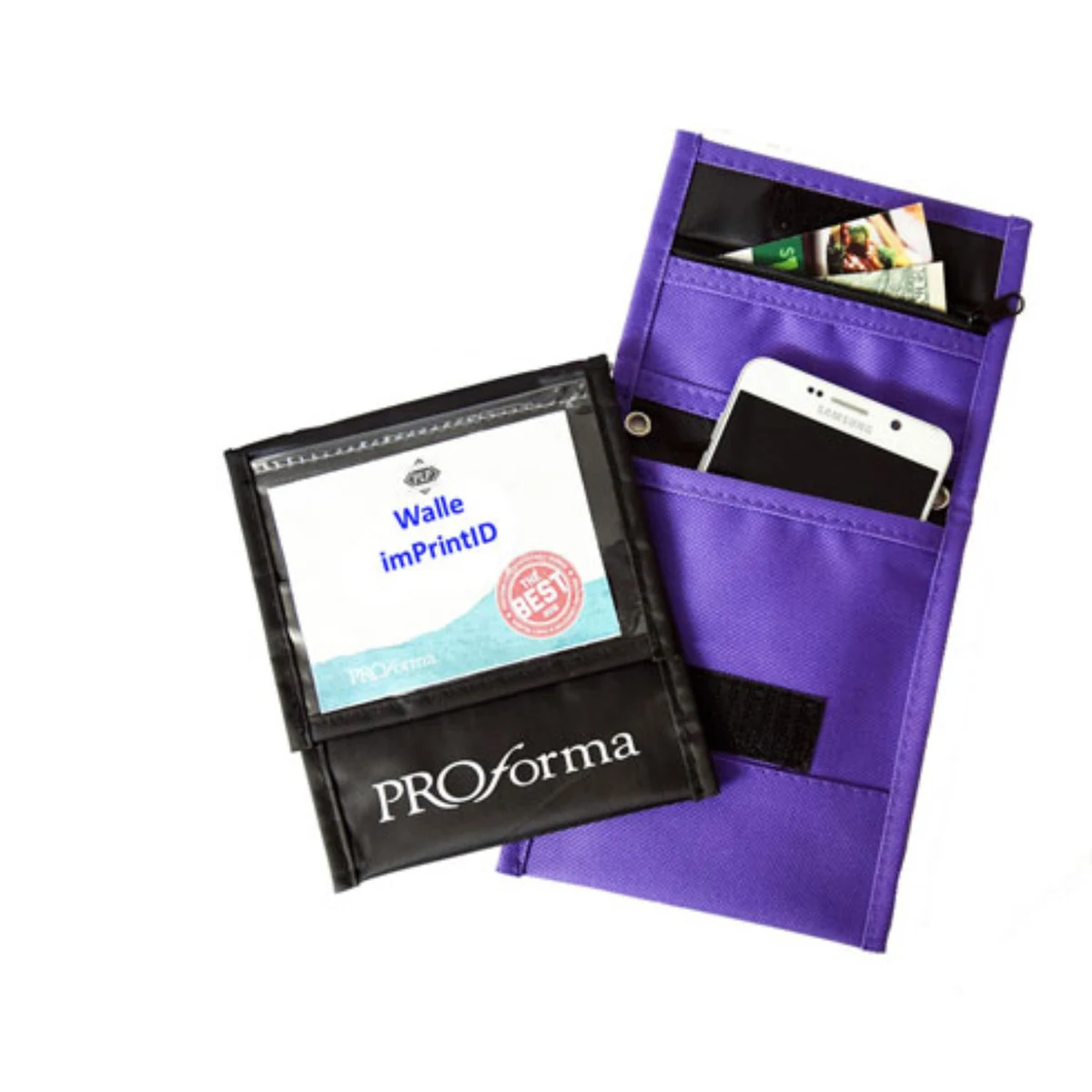 NYLON TWO TONE FRONT FLAP POCKET NECK WALLET WITH SIX POCKETS 1