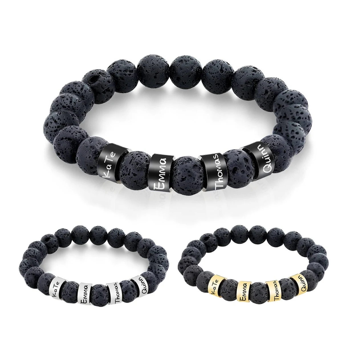 Volcanic stone bead bracelet 1