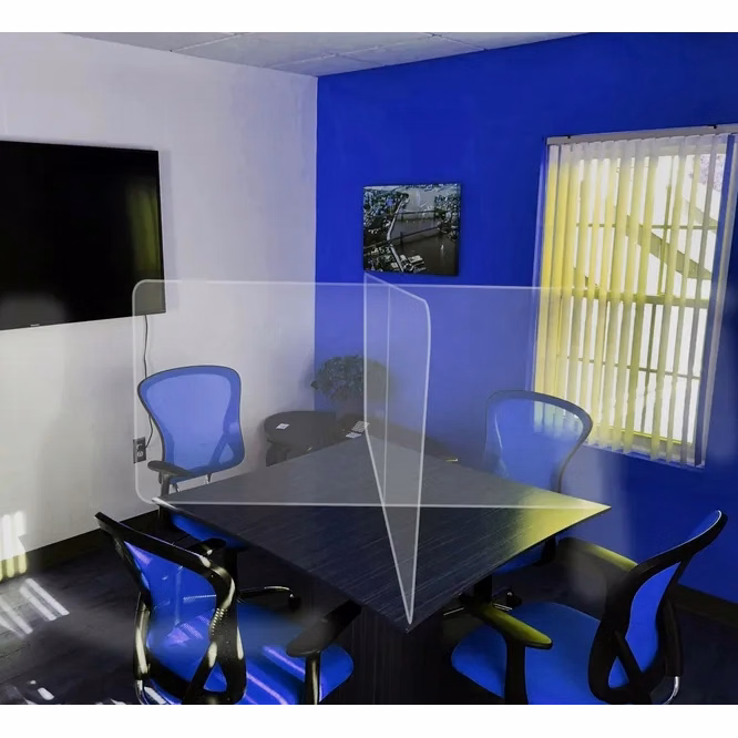 Office Tabletop Desk Divider Sneeze Guard (4' x 2' x 4')
