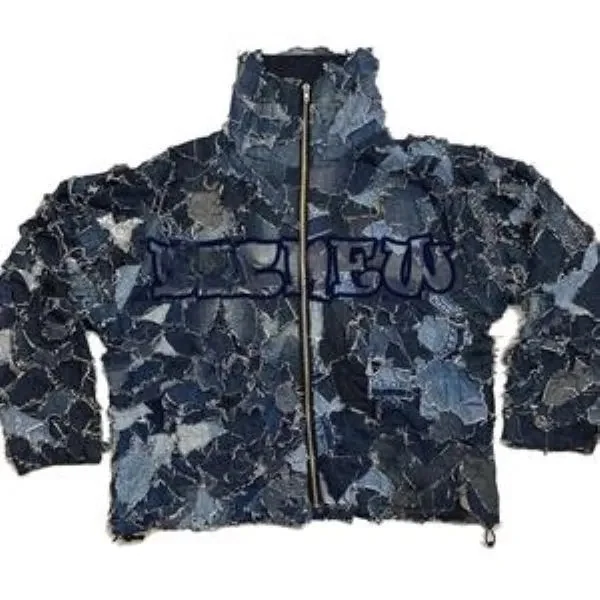 LINCLOT Trendy retro patchwork denim jacket for men 1