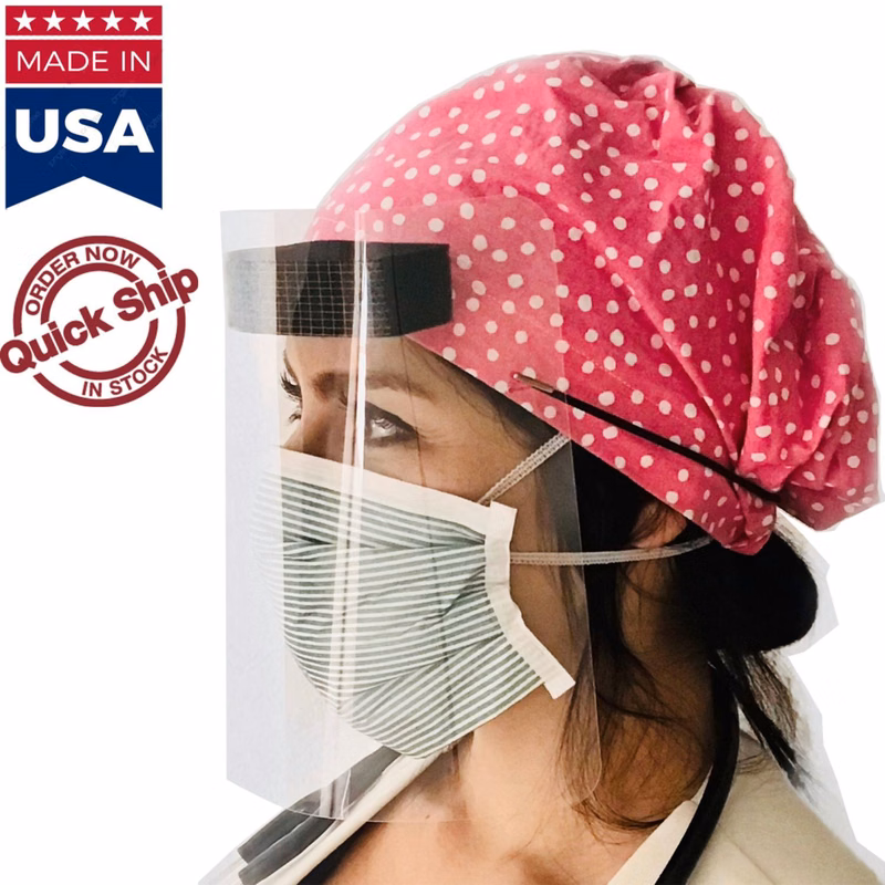 USA Made Safety Face Shields w/ Headbands & Forehead Pad