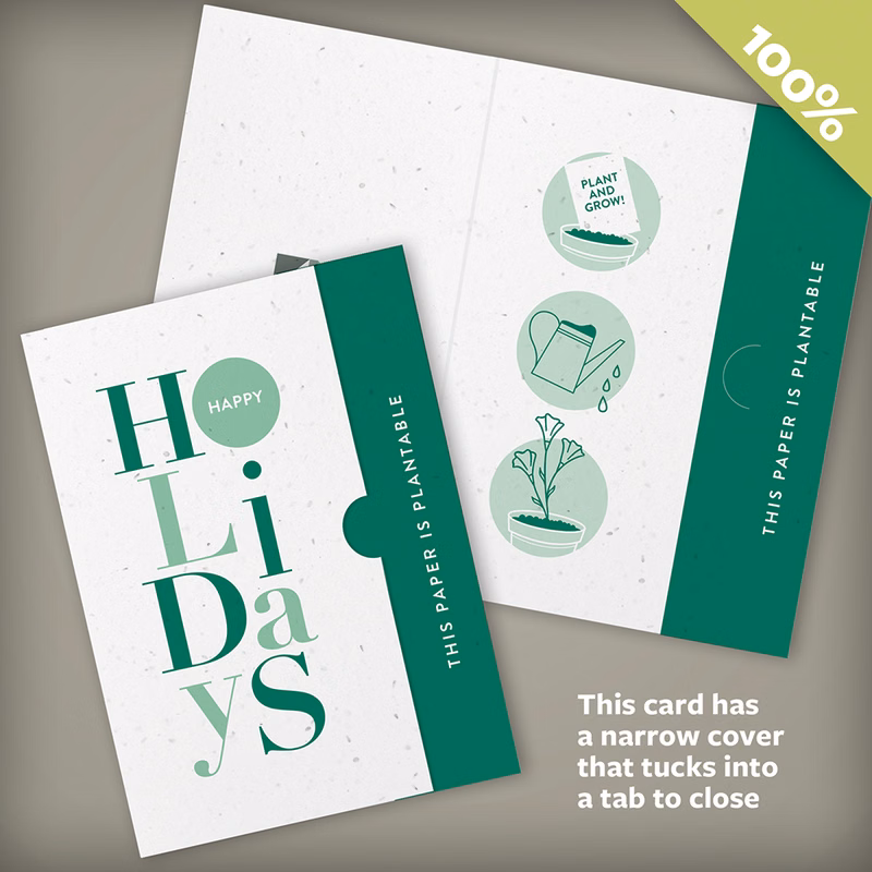 Holiday Letters Plantable Cards with Tab Closure