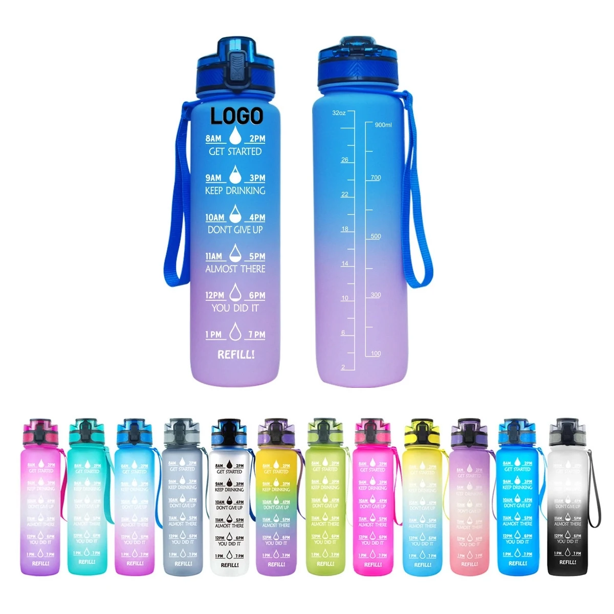 Large Water Bottle W/ Time Marker 1