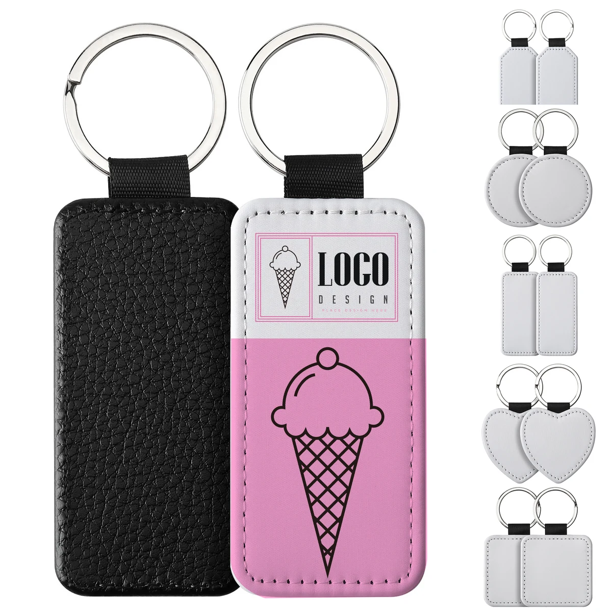 PU Leather Keychain Ring Holder 1