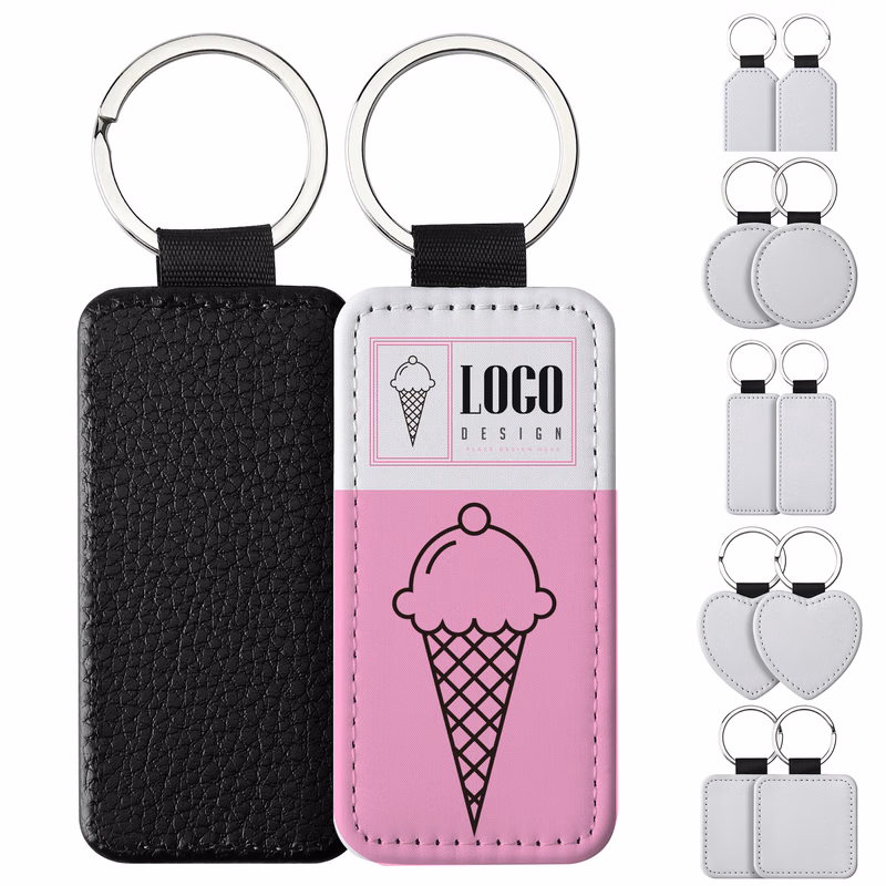 PU Leather Keychain Ring Holder