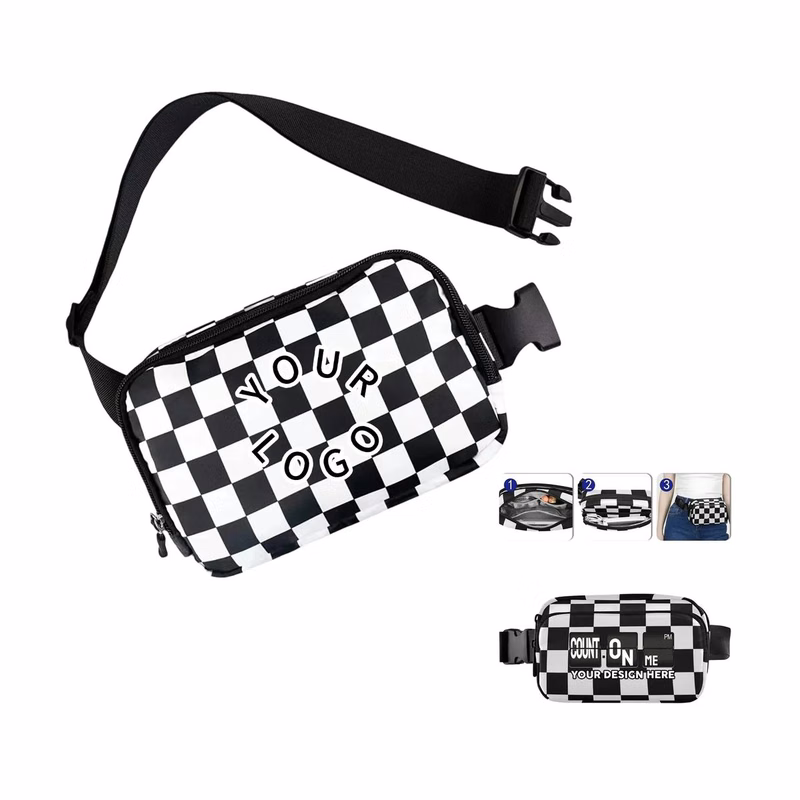 Oxford Belt Bag with Lightweight Checkered Body Design