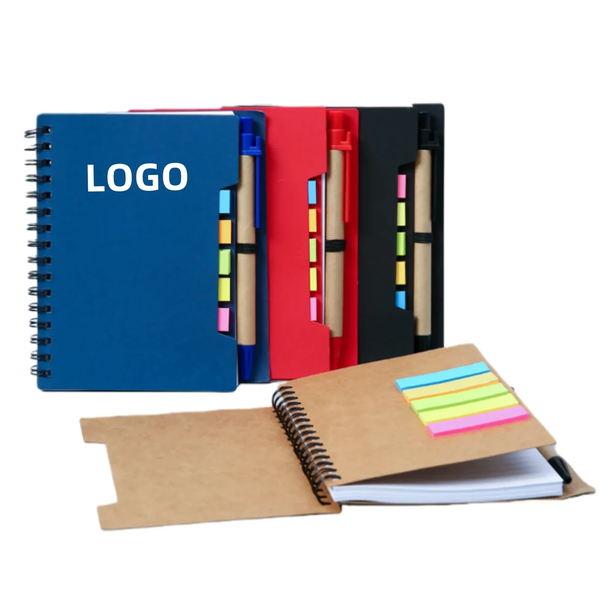 Spiral Notebook Sticky Notes Set Memo Pads Pen Included 1