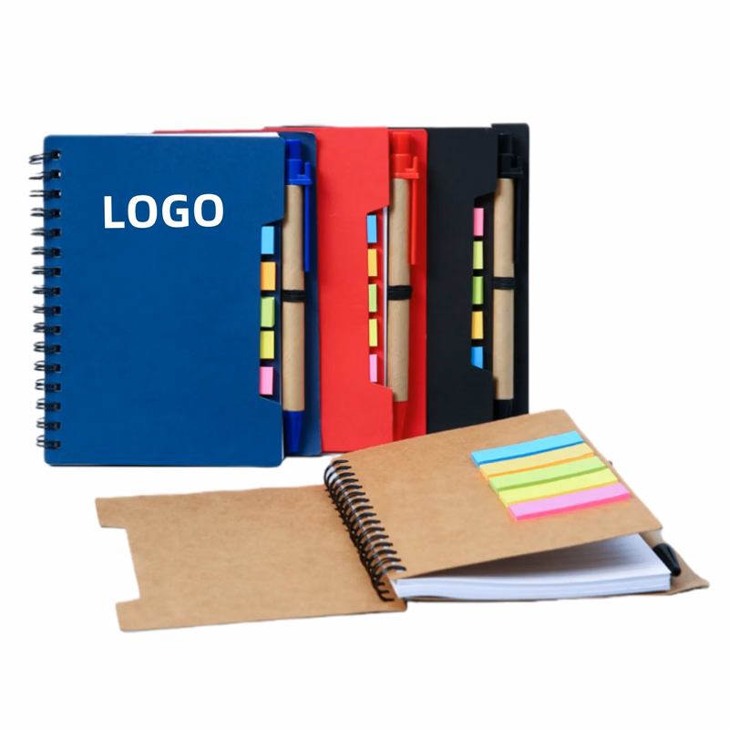 Spiral Notebook Sticky Notes Set Memo Pads Pen Included