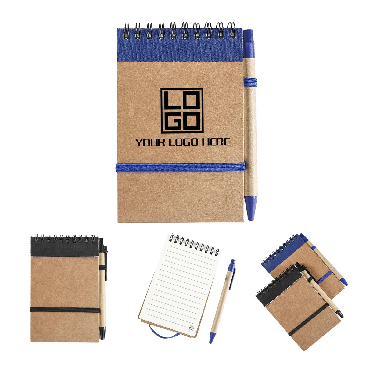 Kraft Paper Coil Pocket Notepad With Pen 1