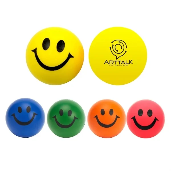 Custom 4cm Polyurethane Smiley Stress Ball — Eco-Friendly Wellness Giveaway 1