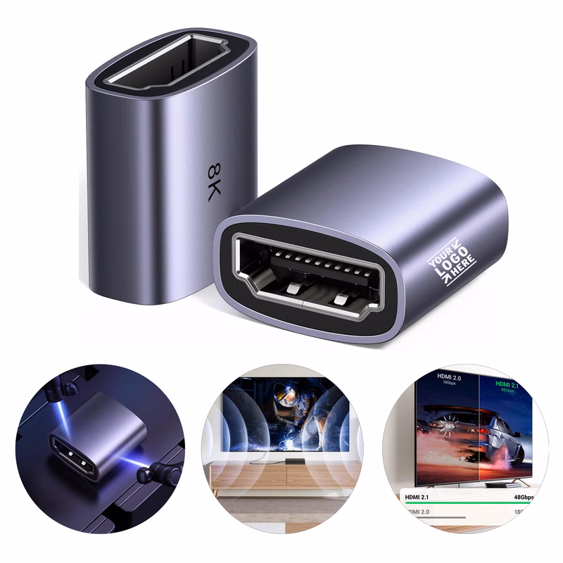 2 Pack 8K 60Hz 2.1 HDMI Coupler Female to Female Adapter Connector 3D 4K 240Hz Extender