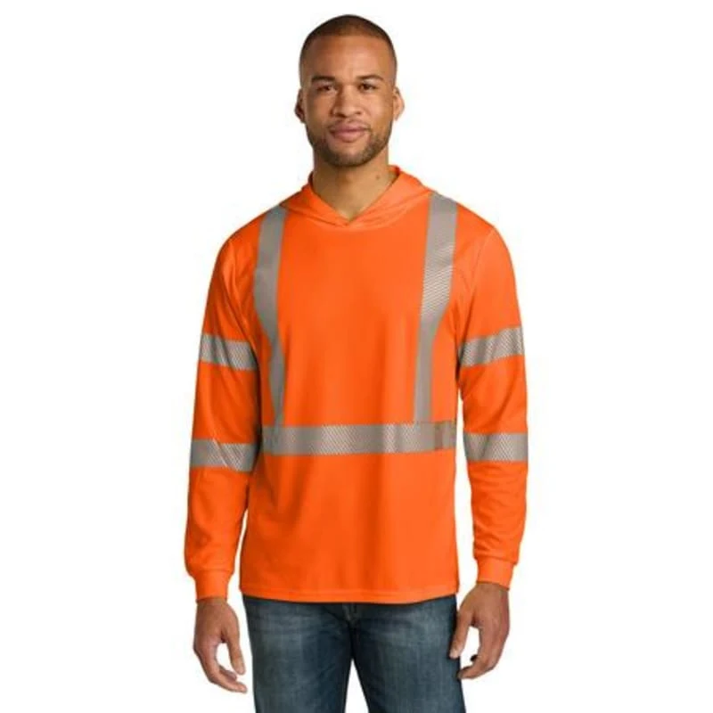 CornerStone ANSI 107 Class 3 Long Sleeve Segmented Tape Hooded Tee 1