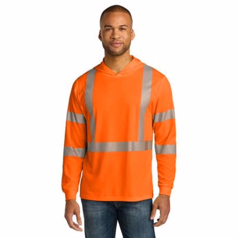 CornerStone ANSI 107 Class 3 Long Sleeve Segmented Tape Hooded Tee