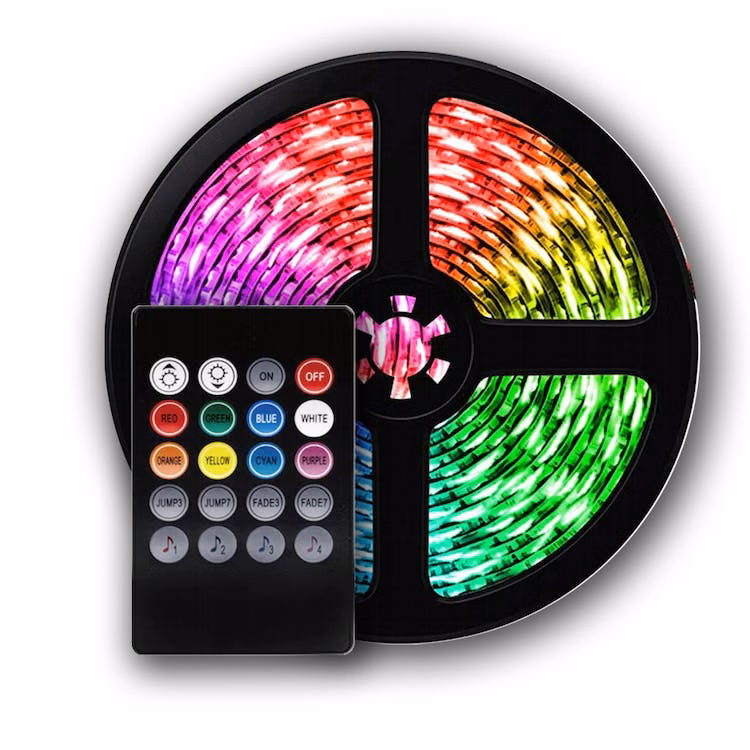 Multi-Color LED Light Strips with Remote - 50 Feet Sound Activated