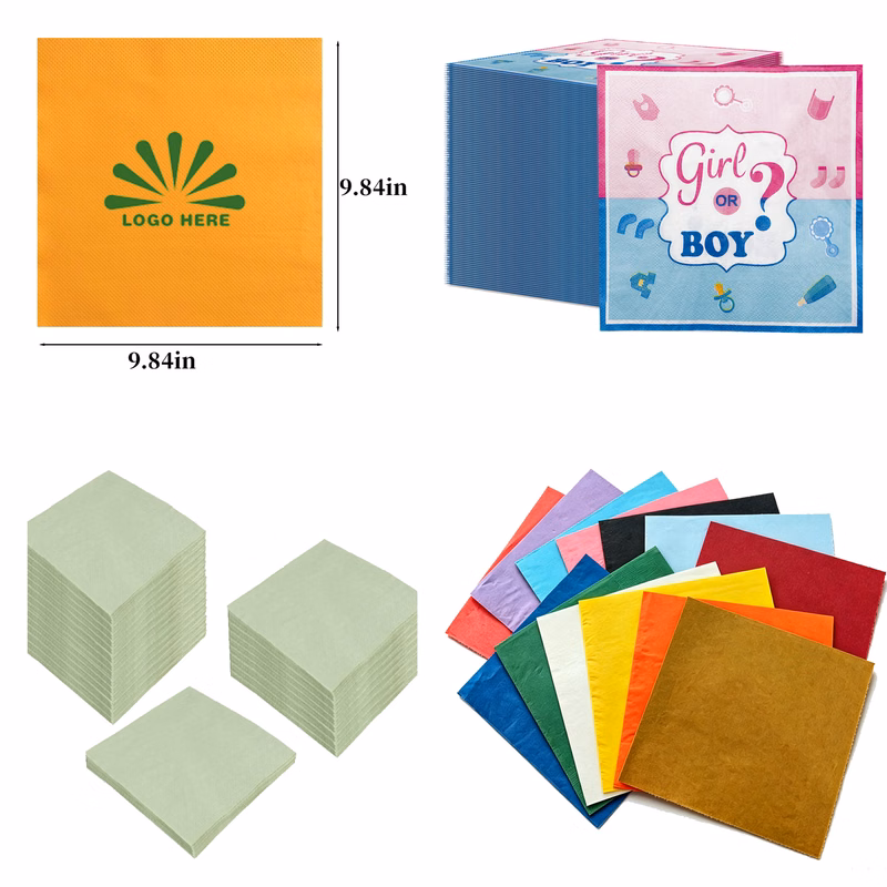 Solid Color Custom Print Disposable Table Napkins