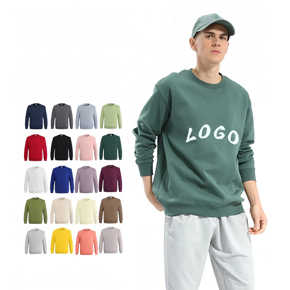 Cotton Fall Crewneck Sweatshirt Soft Casual Wear, custom hoodie or sweatshirt with logo imprint 1