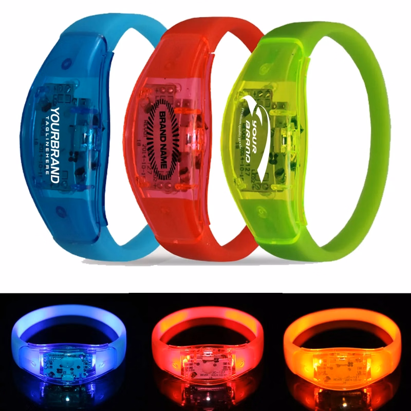 Promotional Sound Activated Bracelets Bangle LED Wristbands