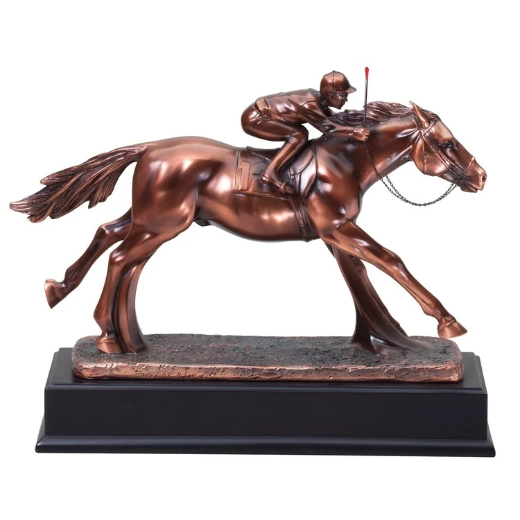 Jockey Gallery Sculpture Horse Resin 1