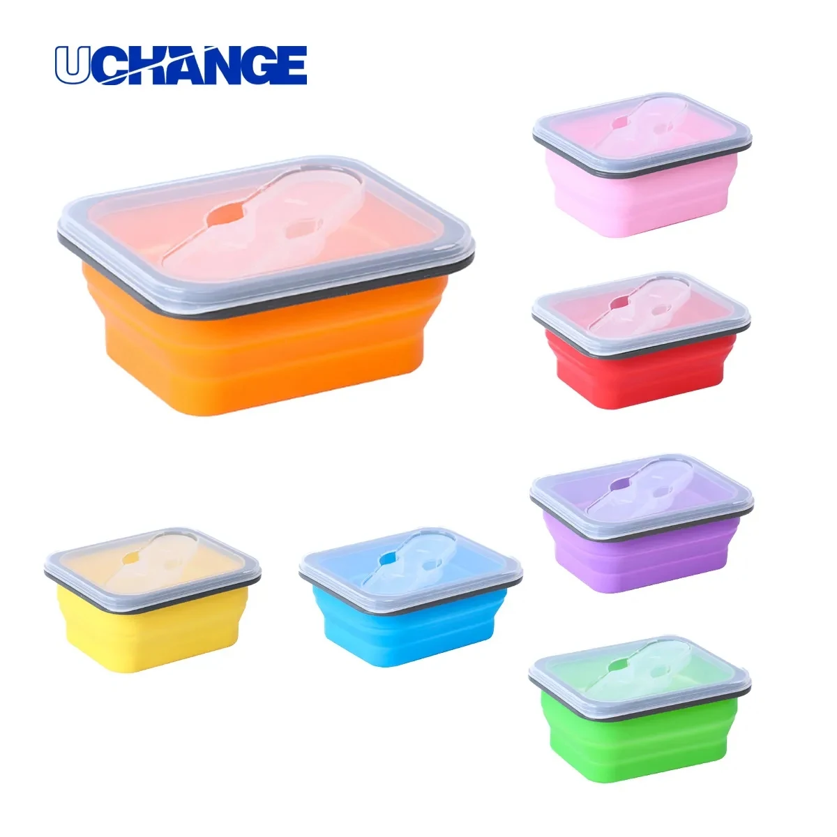 Foldable Silicone Lunch Box with Utensil Set 1