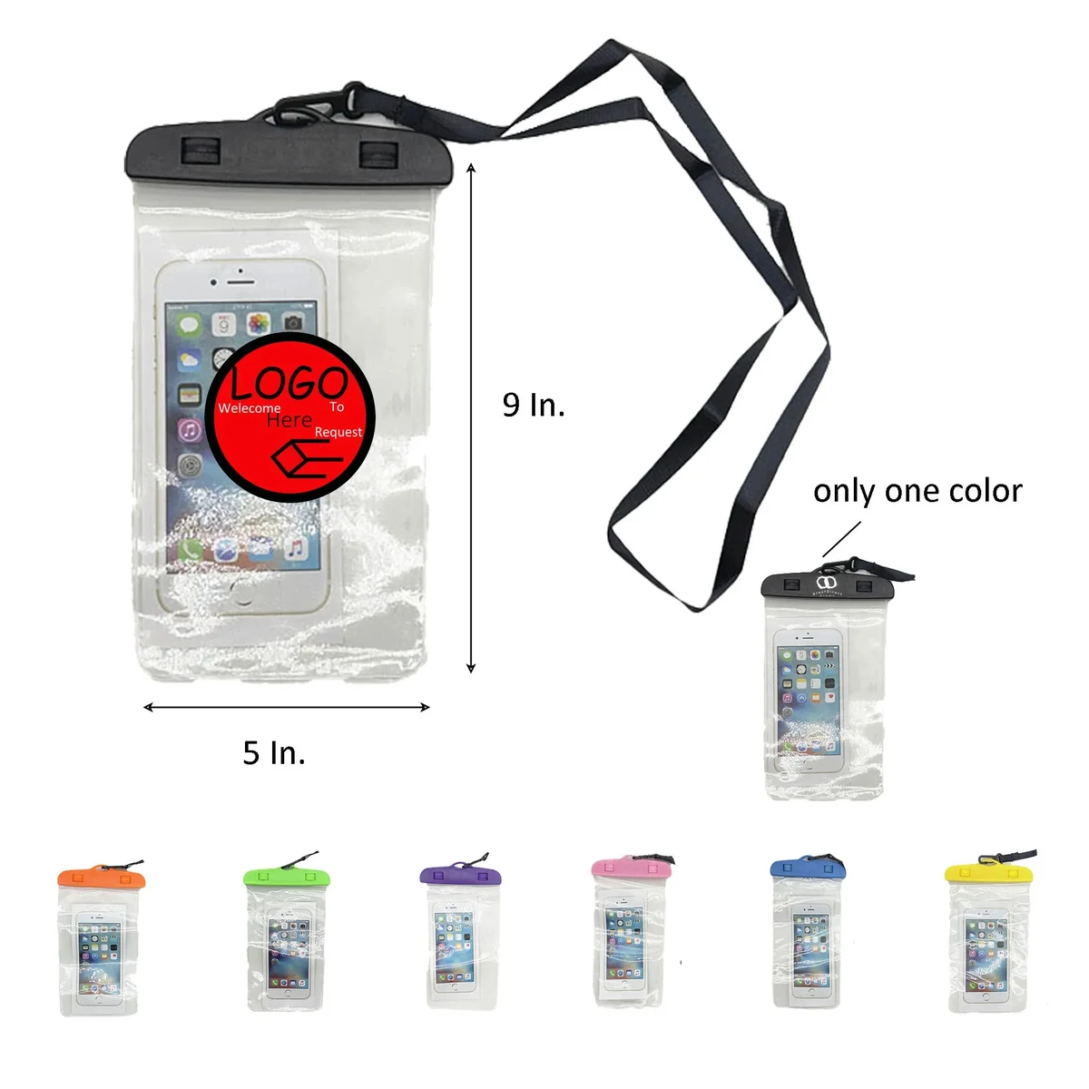 Full Color PVC Waterproof Phone Pouch 9"L x 5"W x 18"H 1