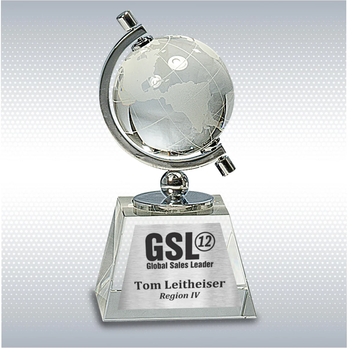 6'' Crystal Spinning Globe on Clear Base 1
