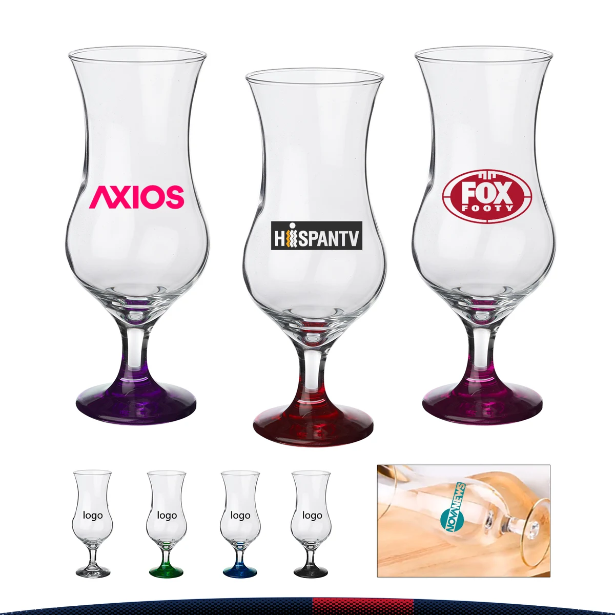 12 Oz. Clear Hurricane Glasses 1