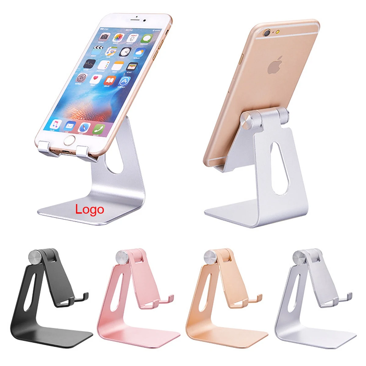 Adjustable Aluminum Desktop Phone and Tablet Stand 1