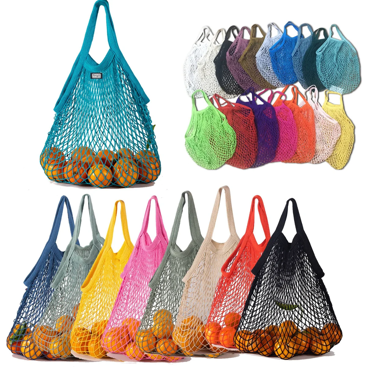 Cotton Mesh Shopping Tote, custom tote bag with logo imprint 1