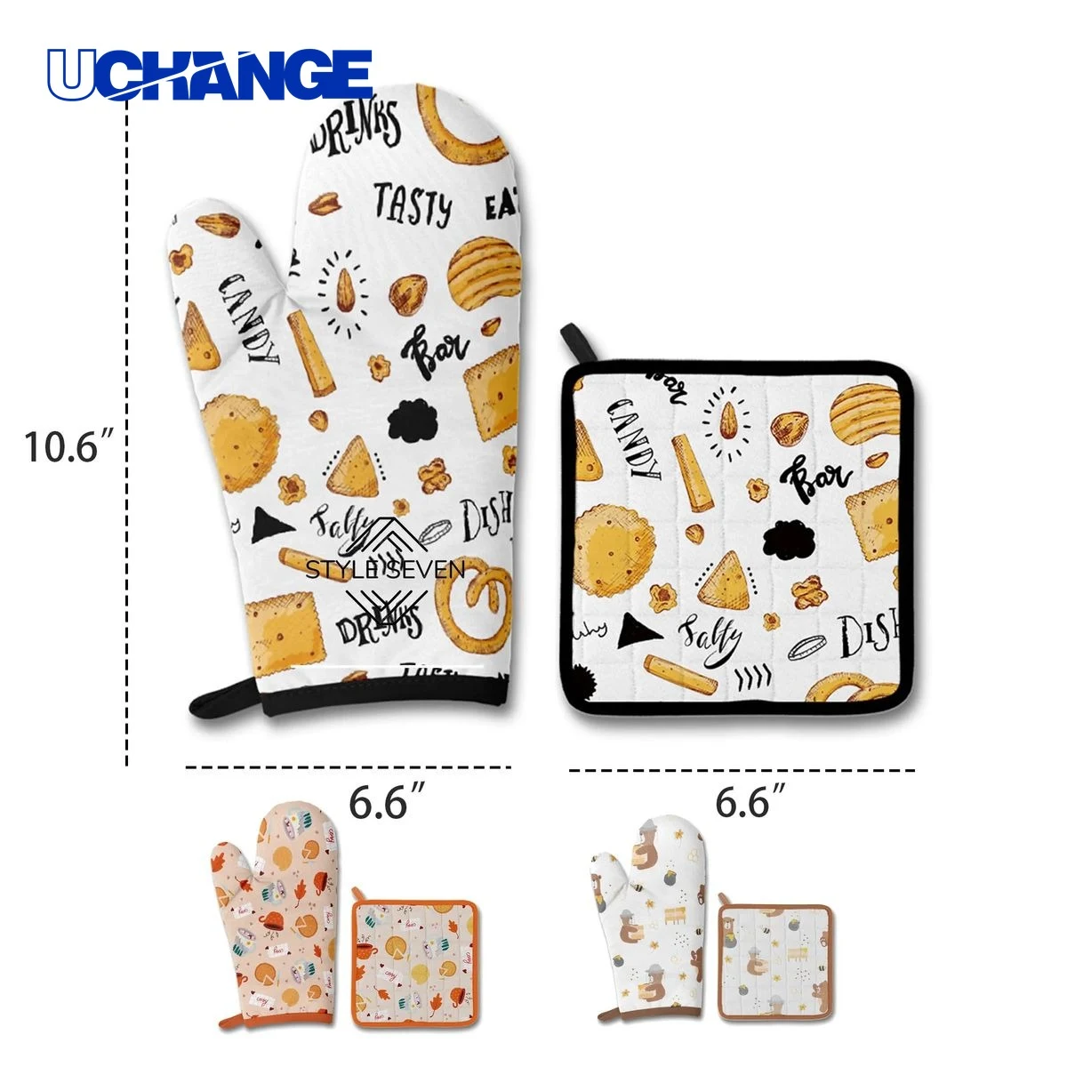 Glove and Pot Holder Set for Kitchen Safety 1
