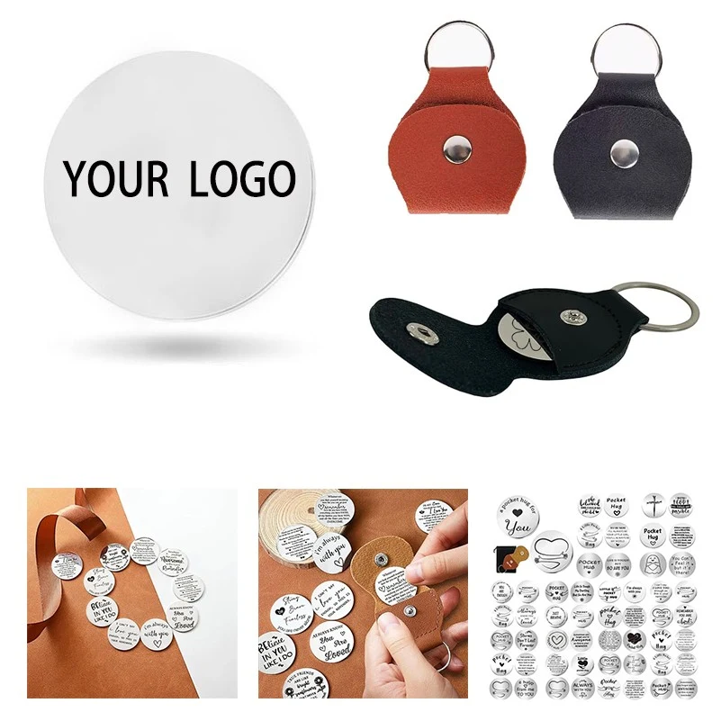 Pocket Hug Token with Leather Keychain 1